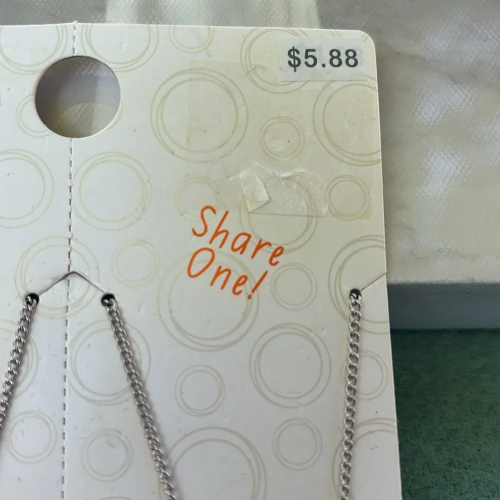 NWT Wonder Nation Silver Emoji BFF 16” Necklace + Extender Set Smiley Faces